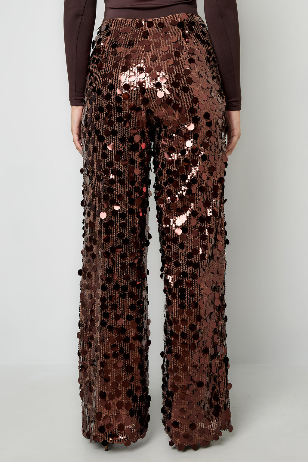 Polyester fiber (polyester) Straight pants Sequins Elegant All Fit  Clothes