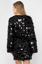 Polyestervezel (polyester) Minijurken Pailletten Elegante herfst-/winterkleding