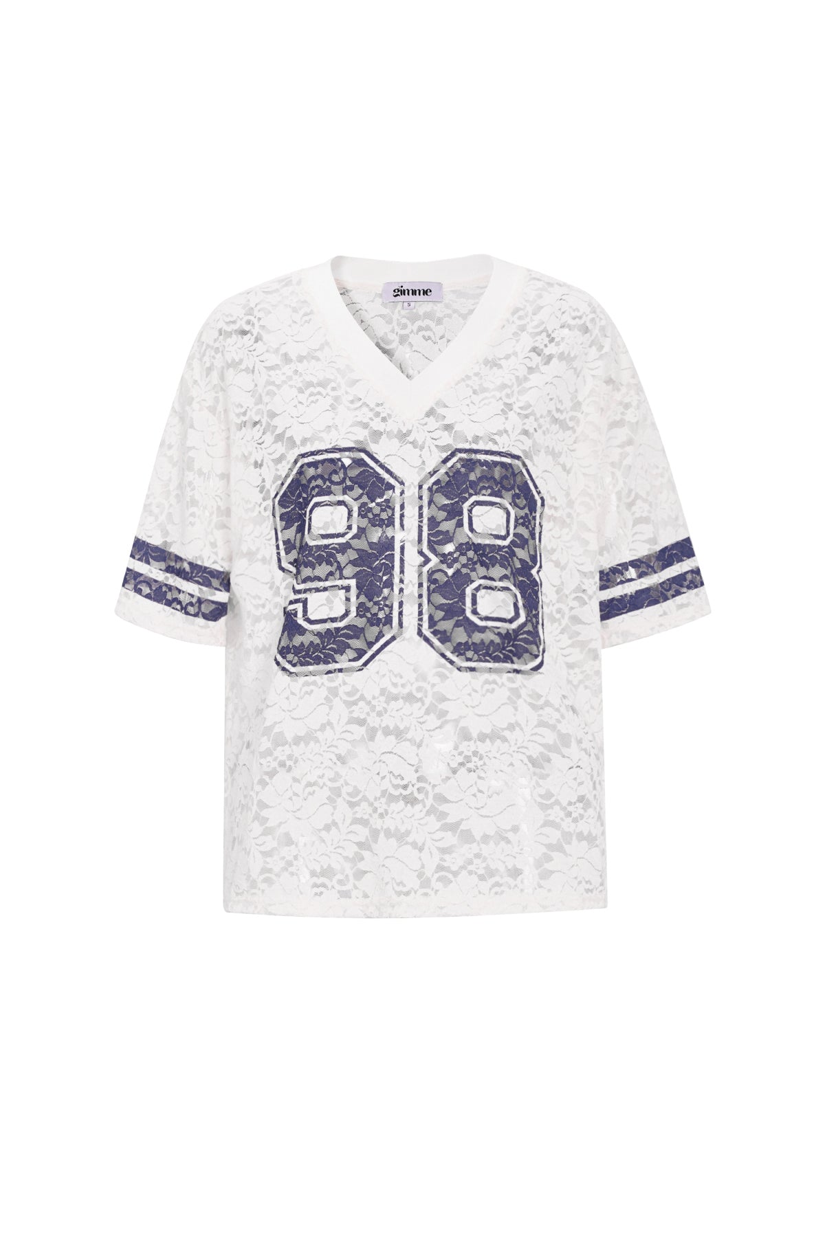 V-hals kant Amerikaans T-shirt