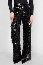 Polyester fiber (polyester) Straight pants Sequins Elegant All Fit  Clothes