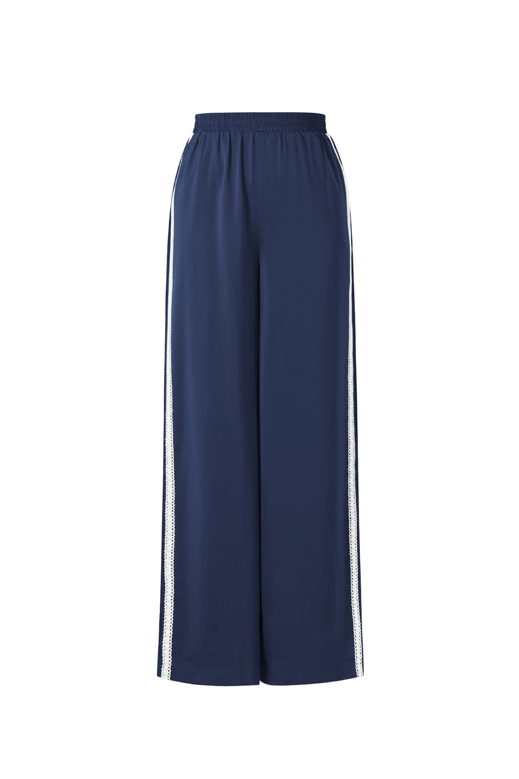 Sportieve broek met satijnen look