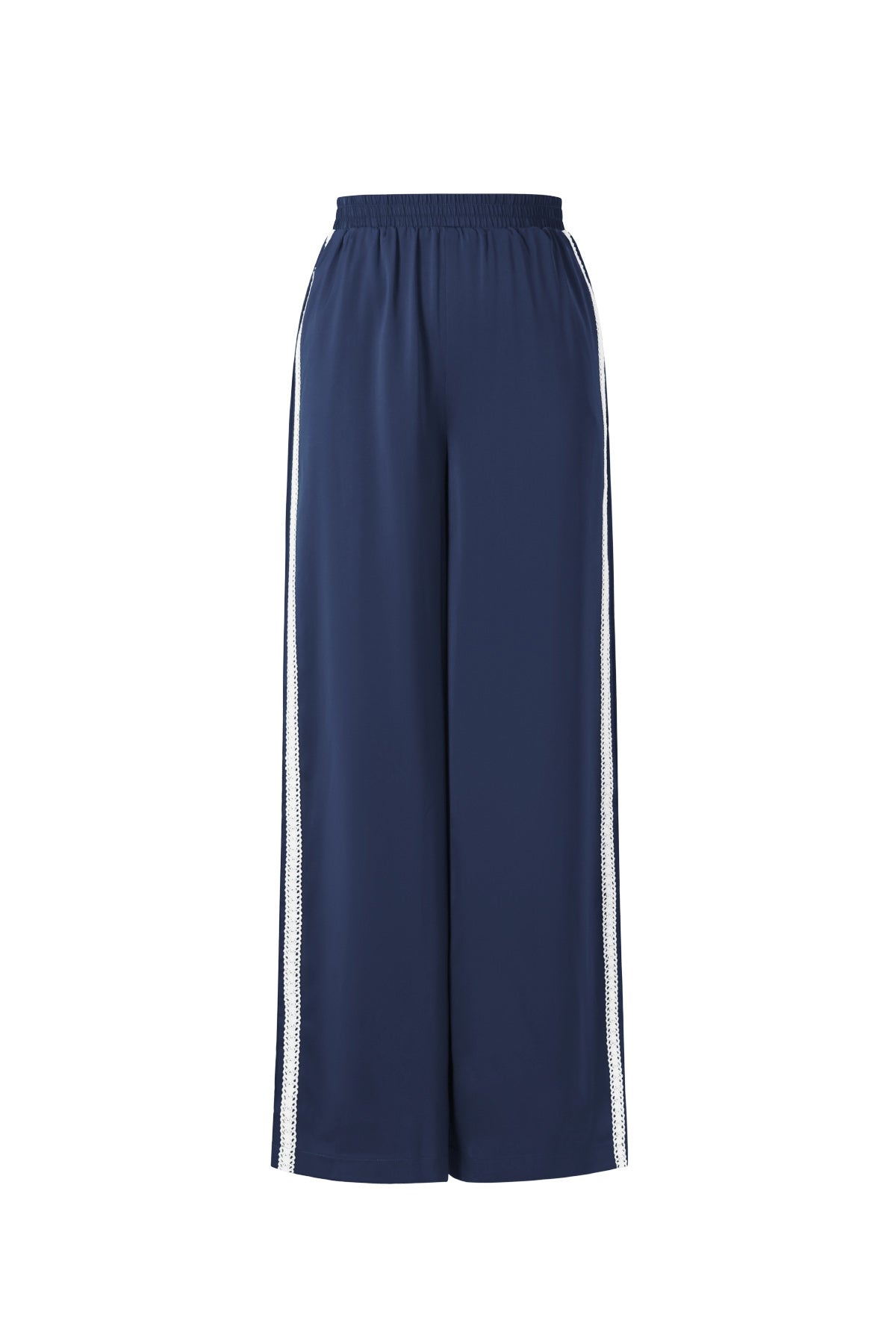 Sportieve broek met satijnen look