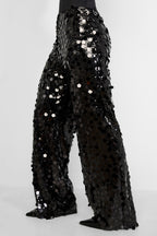 Polyester fiber (polyester) Straight pants Sequins Elegant All Fit  Clothes