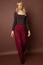 Polyestervezel (polyester) Rechte broek Pailletten Elegante herfst/winterkleding